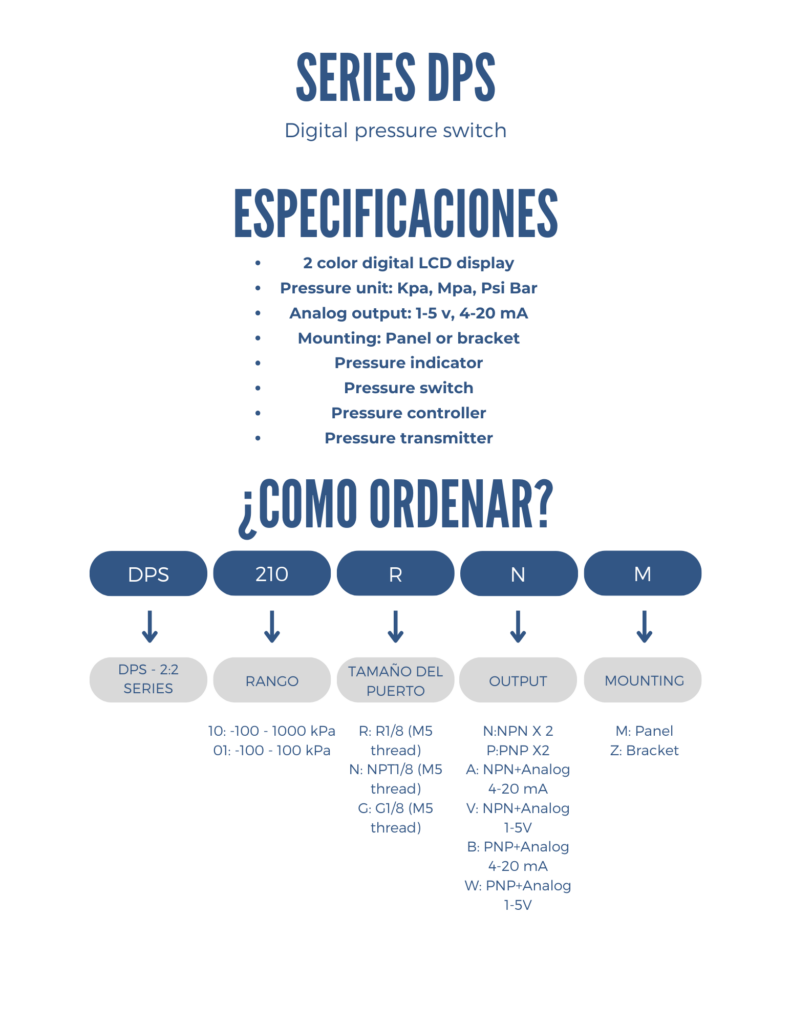 especificaciones pressure switch