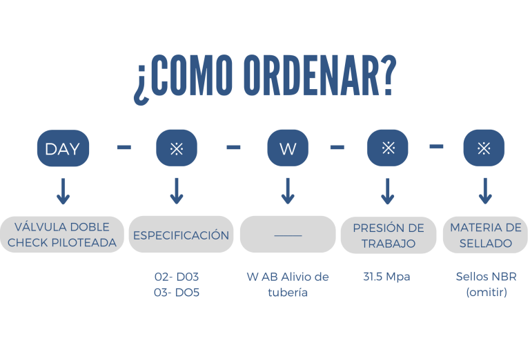 Como ordenar una válvula doble check piloteada