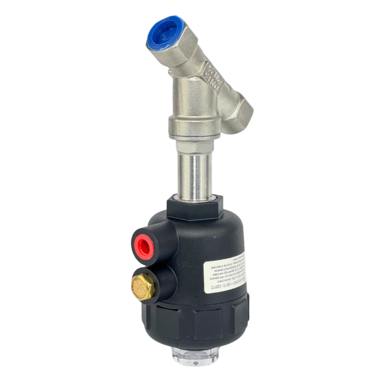 Valvula de cierre angular con actuador de plastico